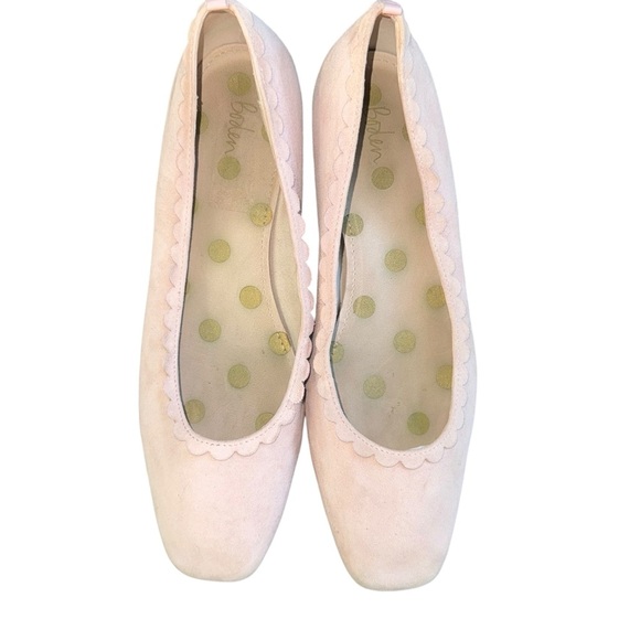 BODEN Olive Suede Ballerina Flats in Milkshake Pink EU Size 41 US Size 9.5 - Picture 7 of 16